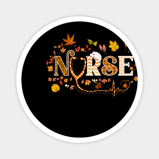 Retro Autumn Pumpkin Fall Nurse Life Thanksgiving Nursing Magnet